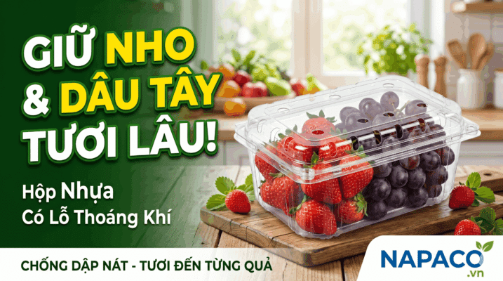 Hộp Nhựa Đựng Trái Cây Có Lỗ Thoáng Khí